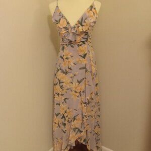 NWT Miss Avenue Spaghetti Strap Ruffle Front Maxi Dress, Size L